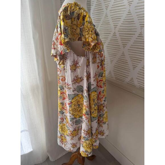 Free People Women’s Small Yellow Floral Yara Printed Mini Dress - Picture 6 of 6